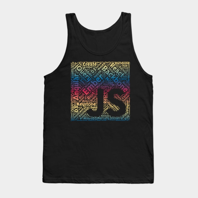 JavaScript Shirt | JS Framework Red Blue Yellow Gradient Tank Top by TeesByJay